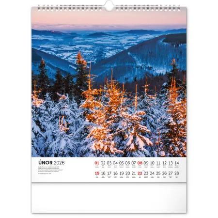 NOTIQUE Nástěnný kalendář Toulky moravskou krajinou 2026, 30 x 34 cm
