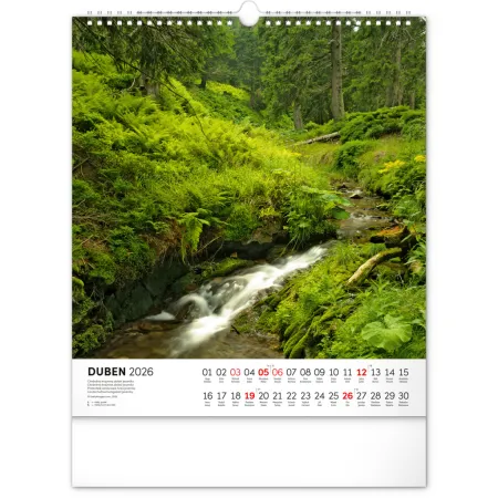 NOTIQUE Nástěnný kalendář Toulky moravskou krajinou 2026, 30 x 34 cm