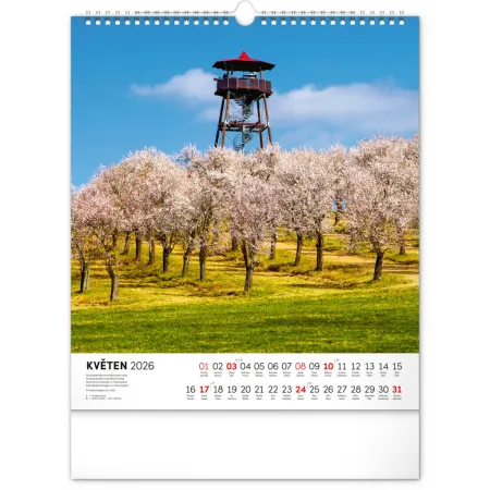 NOTIQUE Nástěnný kalendář Toulky moravskou krajinou 2026, 30 x 34 cm