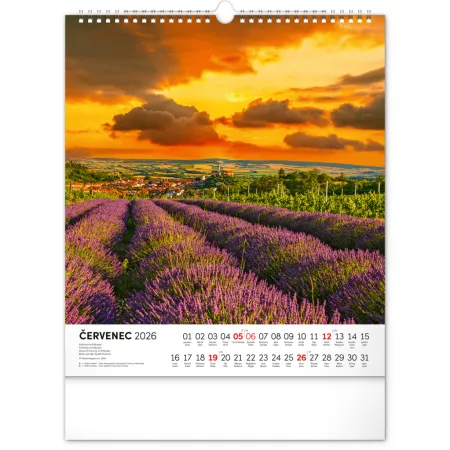 NOTIQUE Nástěnný kalendář Toulky moravskou krajinou 2026, 30 x 34 cm