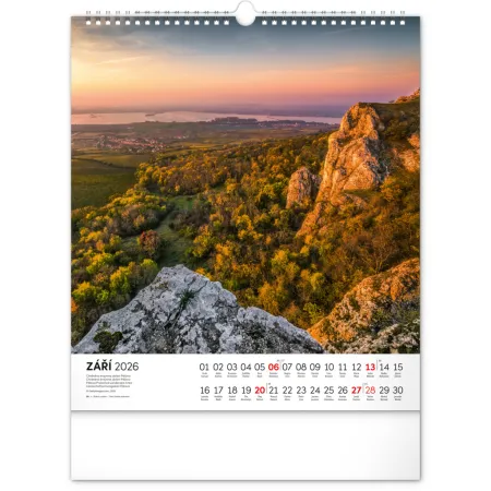 NOTIQUE Nástěnný kalendář Toulky moravskou krajinou 2026, 30 x 34 cm