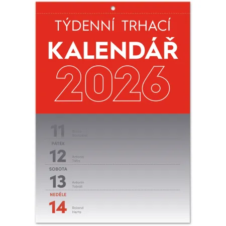 NOTIQUE Nástěnný kalendář Trhací týdenní 2026, A5