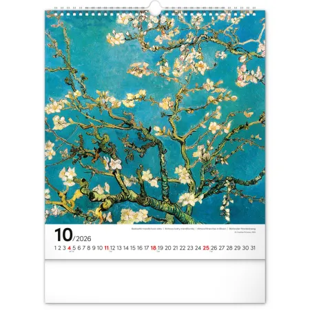 NOTIQUE Nástěnný kalendář Vincent van Gogh 2026, 30 x 34 cm