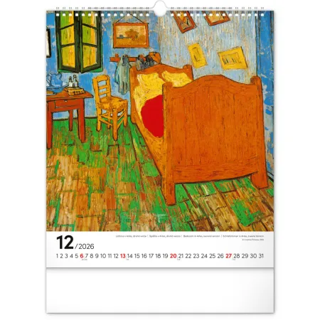 NOTIQUE Nástěnný kalendář Vincent van Gogh 2026, 30 x 34 cm