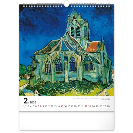 NOTIQUE Nástěnný kalendář Vincent van Gogh 2026, 30 x 34 cm