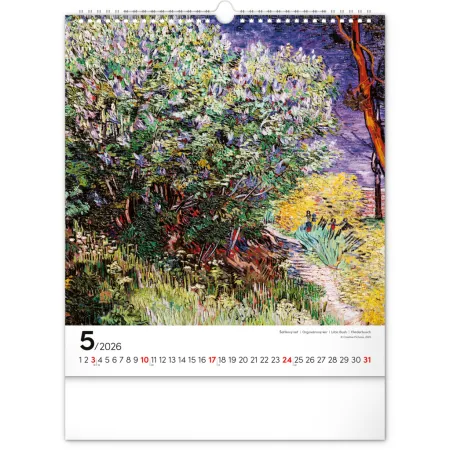 NOTIQUE Nástěnný kalendář Vincent van Gogh 2026, 30 x 34 cm