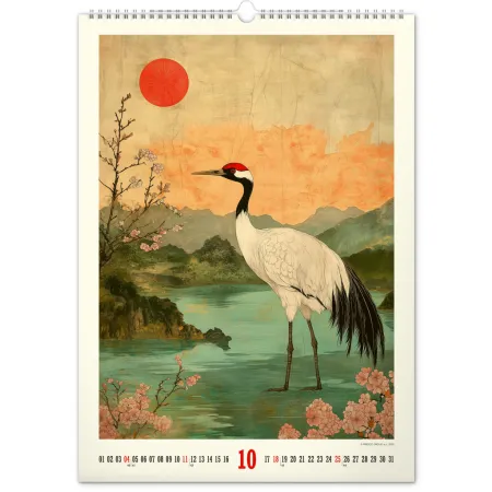 NOTIQUE Nástěnný kalendář Vintage plakáty – japonské umění 2026, 33 x 46 cm