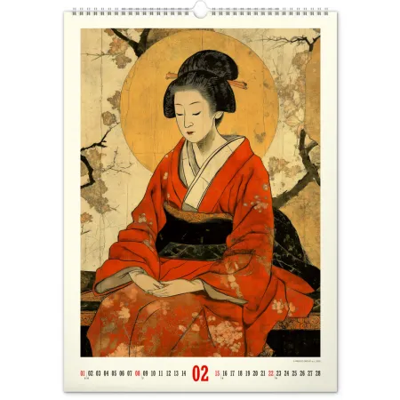 NOTIQUE Nástěnný kalendář Vintage plakáty – japonské umění 2026, 33 x 46 cm
