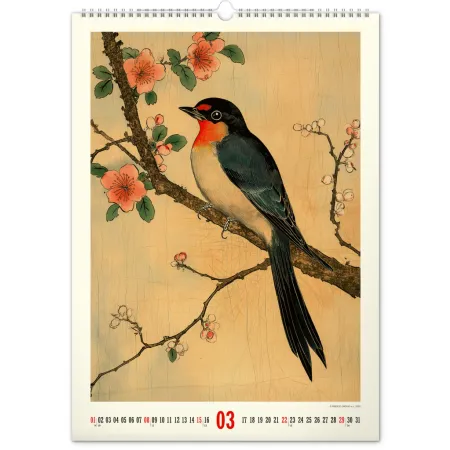 NOTIQUE Nástěnný kalendář Vintage plakáty – japonské umění 2026, 33 x 46 cm