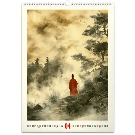NOTIQUE Nástěnný kalendář Vintage plakáty – japonské umění 2026, 33 x 46 cm