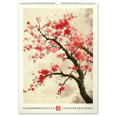 NOTIQUE Nástěnný kalendář Vintage plakáty – japonské umění 2026, 33 x 46 cm