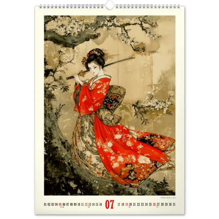 NOTIQUE Nástěnný kalendář Vintage plakáty – japonské umění 2026, 33 x 46 cm