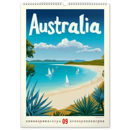 NOTIQUE Nástěnný kalendář Vintage plakáty – tropické ráje 2026, 33 x 46 cm