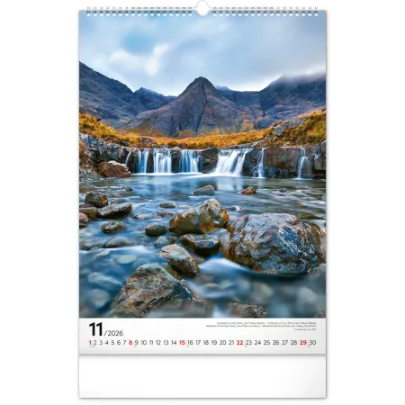 NOTIQUE Nástěnný kalendář Voda 2026, 33 x 46 cm