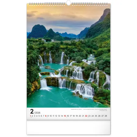 NOTIQUE Nástěnný kalendář Voda 2026, 33 x 46 cm