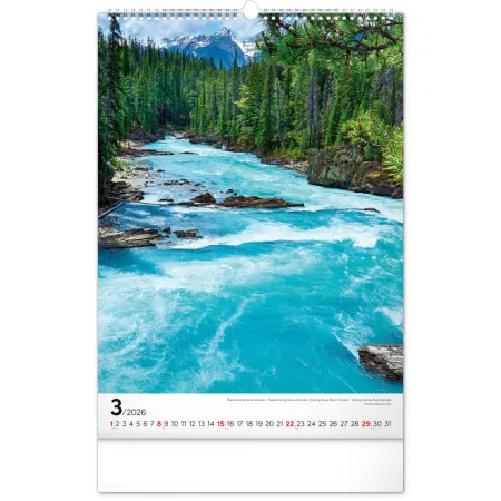 NOTIQUE Nástěnný kalendář Voda 2026, 33 x 46 cm