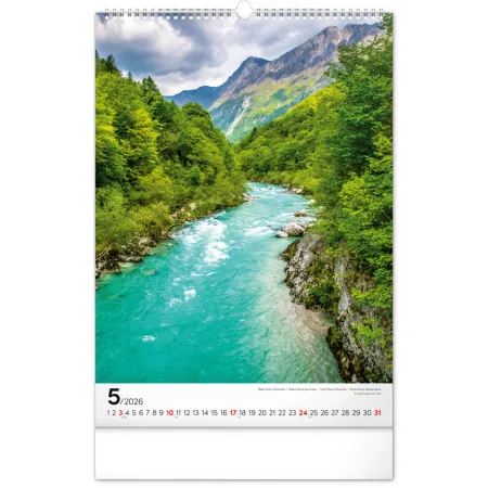 NOTIQUE Nástěnný kalendář Voda 2026, 33 x 46 cm