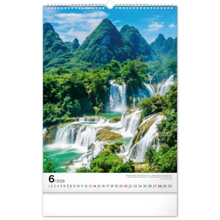 NOTIQUE Nástěnný kalendář Voda 2026, 33 x 46 cm