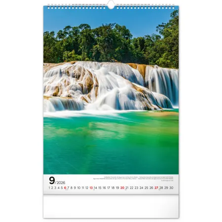 NOTIQUE Nástěnný kalendář Voda 2026, 33 x 46 cm