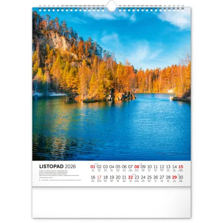 NOTIQUE Nástěnný kalendář Vodní království 2026, 30 x 34 cm