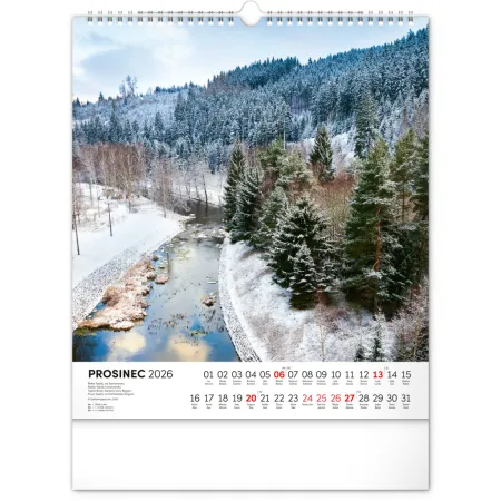 NOTIQUE Nástěnný kalendář Vodní království 2026, 30 x 34 cm