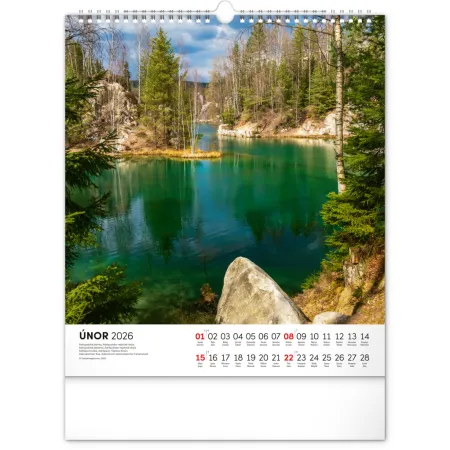 NOTIQUE Nástěnný kalendář Vodní království 2026, 30 x 34 cm