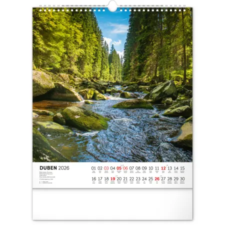 NOTIQUE Nástěnný kalendář Vodní království 2026, 30 x 34 cm