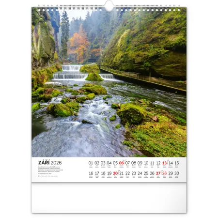 NOTIQUE Nástěnný kalendář Vodní království 2026, 30 x 34 cm