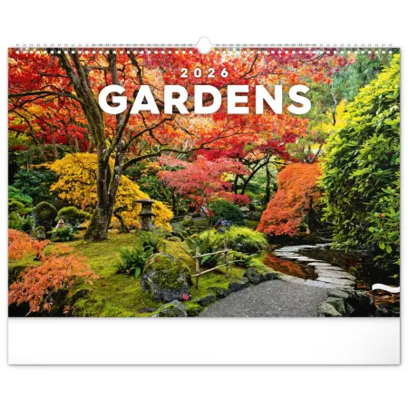 NOTIQUE Nástěnný kalendář Zahrady 2026, 48 x 33 cm