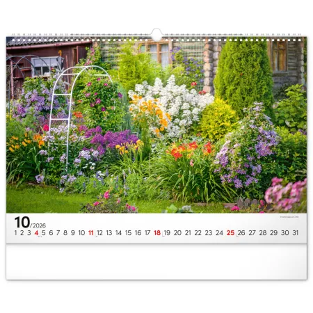 NOTIQUE Nástěnný kalendář Zahrady 2026, 48 x 33 cm
