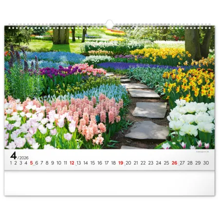 NOTIQUE Nástěnný kalendář Zahrady 2026, 48 x 33 cm