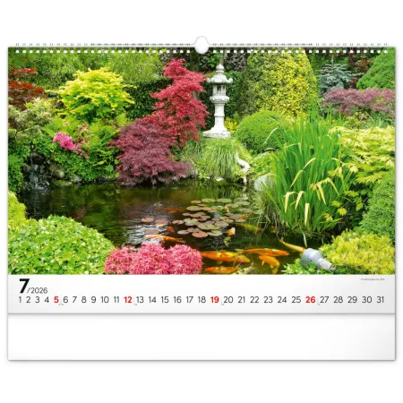 NOTIQUE Nástěnný kalendář Zahrady 2026, 48 x 33 cm