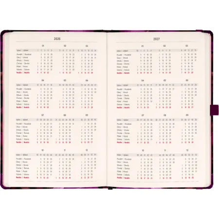 NOTIQUE Planbook diář/notes Fialové květy 2026, 13 x 21 cm