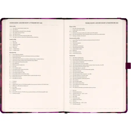 NOTIQUE Planbook diář/notes Fialové květy 2026, 13 x 21 cm