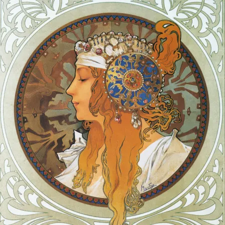 NOTIQUE Poznámkový kalendář Alfons Mucha 2026, 30 x 30 cm