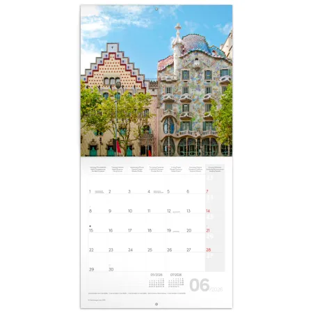 NOTIQUE Poznámkový kalendář Barcelona 2026, 30 x 30 cm