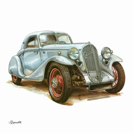 NOTIQUE Poznámkový kalendář Classic Cars – Václav Zapadlík, 2026, 30 x 30 cm