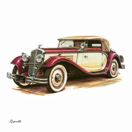 NOTIQUE Poznámkový kalendář Classic Cars – Václav Zapadlík, 2026, 30 x 30 cm