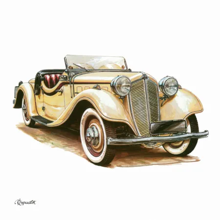 NOTIQUE Poznámkový kalendář Classic Cars – Václav Zapadlík, 2026, 30 x 30 cm
