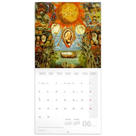 NOTIQUE Poznámkový kalendář Frida Kahlo 2026, 30 x 30 cm