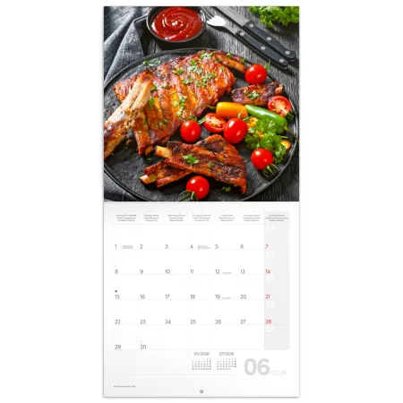 NOTIQUE Poznámkový kalendář Gourmet 2026, 30 x 30 cm