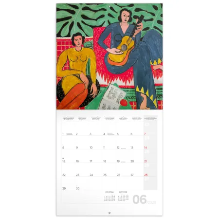 NOTIQUE Poznámkový kalendář Henri Matisse 2026, 30 x 30 cm