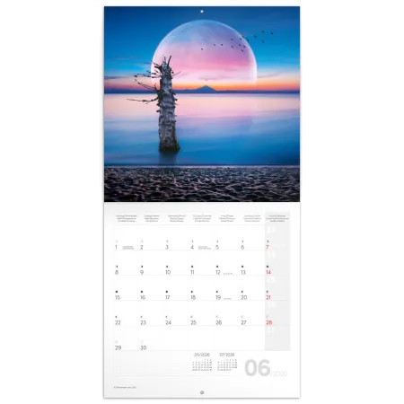 NOTIQUE Poznámkový kalendář Měsíc 2026, 30 x 30 cm