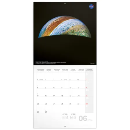 NOTIQUE Poznámkový kalendář NASA 2026, 30 x 30 cm