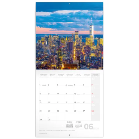 NOTIQUE Poznámkový kalendář New York 2026, 30 x 30 cm