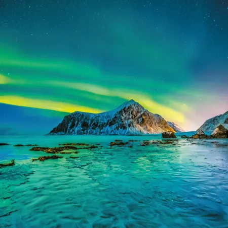 NOTIQUE Poznámkový kalendář Polární záře 2026, 30 x 30 cm