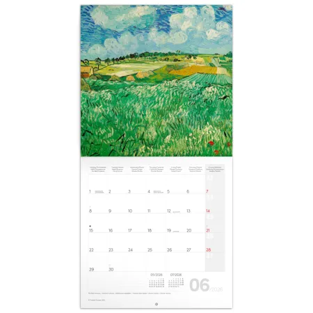NOTIQUE Poznámkový kalendář Vincent van Gogh 2026, 30 x 30 cm