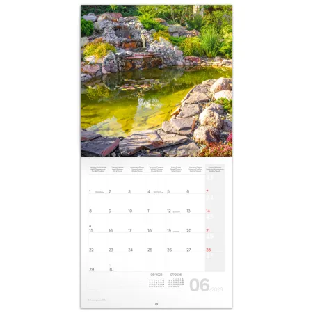 NOTIQUE Poznámkový kalendář Zahrady 2026, 30 x 30 cm