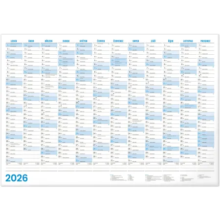 NOTIQUE Roční kalendář 2026, A2, 59,4 x 42 cm