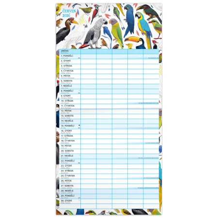 NOTIQUE Rodinný plánovací kalendář Animalium 2026, 30 x 30 cm